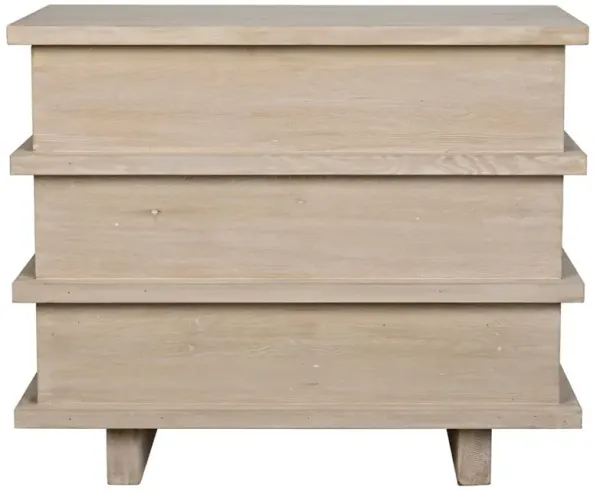 Ella Rustic Lodge Grey Washed Reclaimed Wood 3 Drawer Dresser