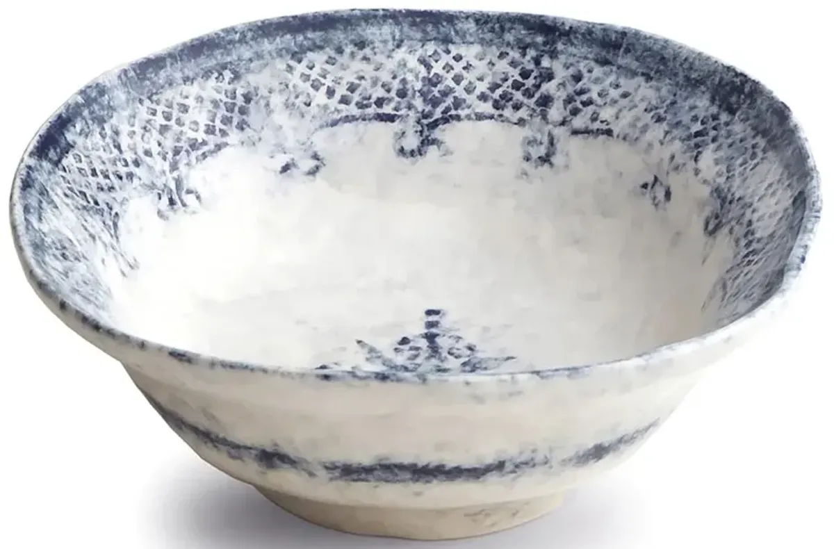 Burano Coastal White Ceramic Blue Lace Cereal Bowl
