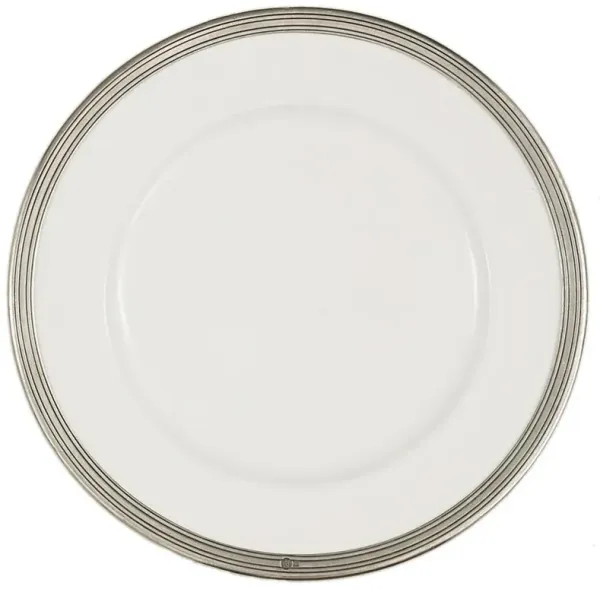 Tuscan French Country White Ceramic Charger Plate