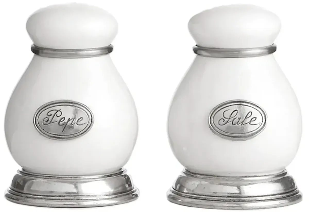 Tuscan French Country White Ceramic Salt and Pepper Shaker