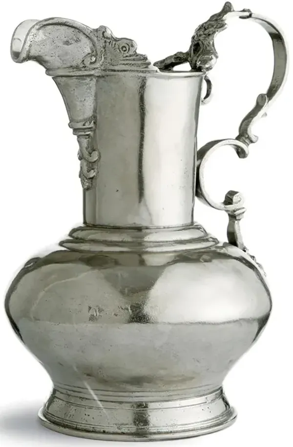 Vintage French Silver Pewter Fluted Pitcher
