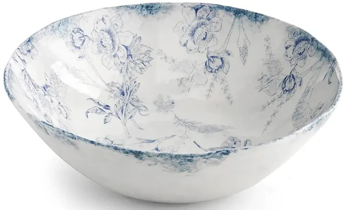Giulietta French Country Blue Floral Ceramic Round Serving Bowl