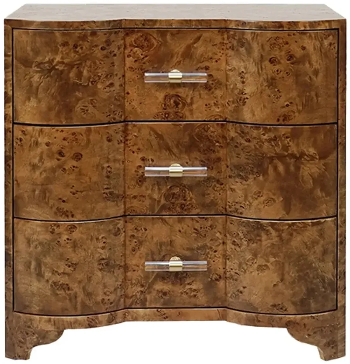 Worlds Away Calvin Modern Classic Dark Brown Burl Wood Bachelor Chest