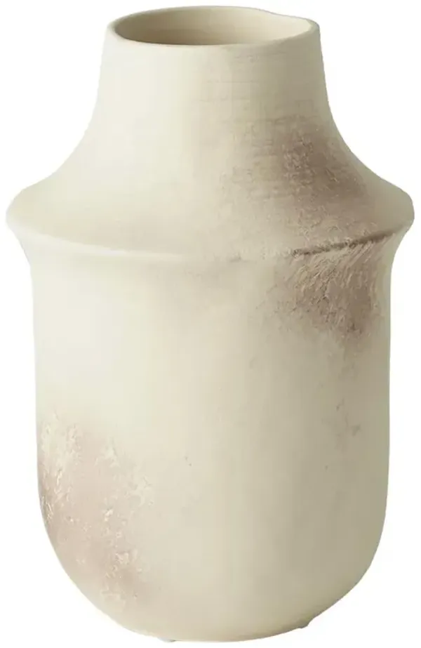 Delphine Modern Classic Matte Cream Ceramic Short Table Vase