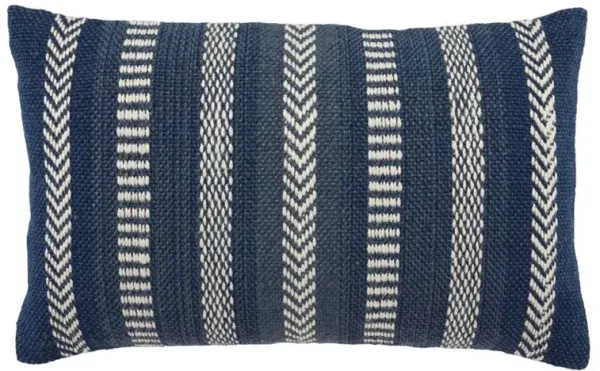 Maximus Global Blue Striped Indoor Outdoor Lumbar Pillow - 13x21