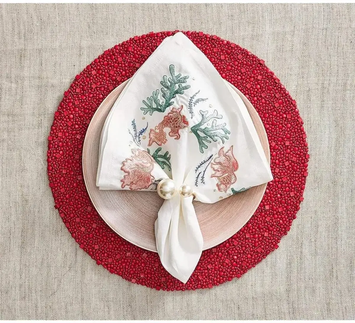 Pearl Modern Classic Gold Metal Napkin Ring - Set of 4