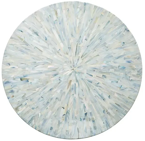 Tahiti Coastal Blue Capiz Shell Round Placemat - Set of 4
