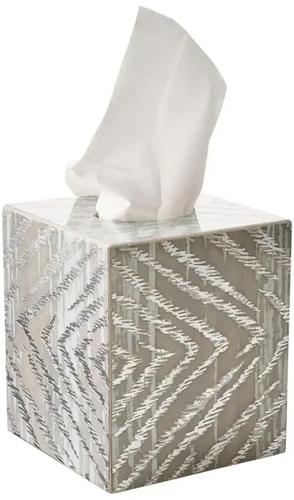 Zebra Global Bazaar Grey Wood Tissue Box