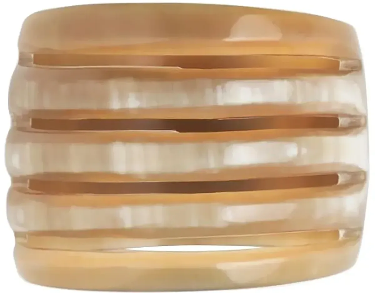Azure Modern Classic Natural Horn Napkin Ring - Set of 4