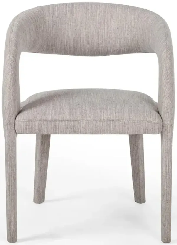 Alexander Mid Century Modern Light Grey Performance Dining Arm Chair