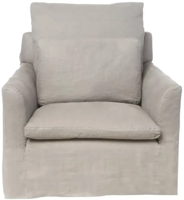 Cisco Home Donato Modern Classic Beige Linen Slipcovered Arm Chair