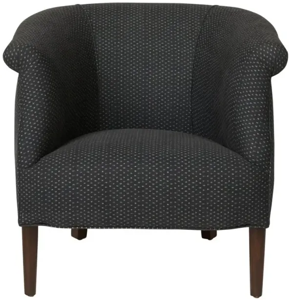 Cisco Home Emily Modern Black Upholstered Barrel Round Arm Chair