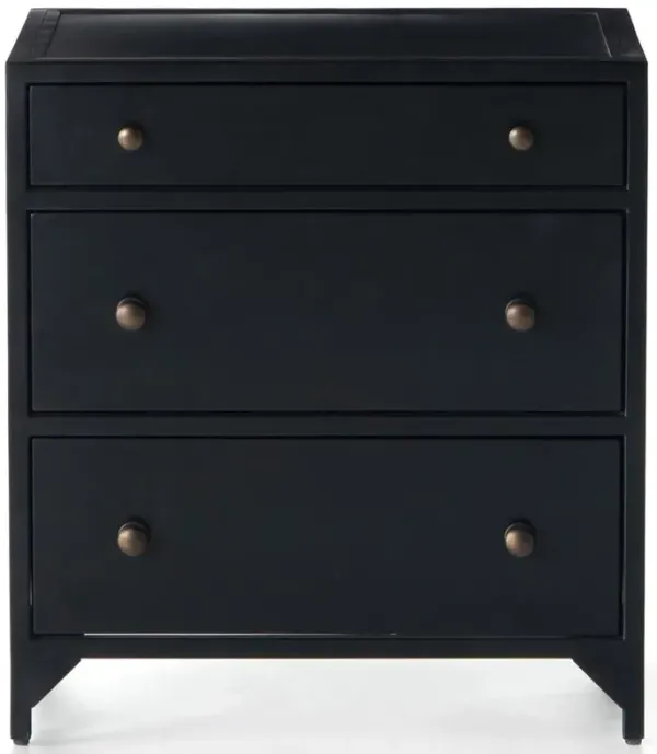Stancil Industrial Loft Black Iron 3 Drawer Nightstand