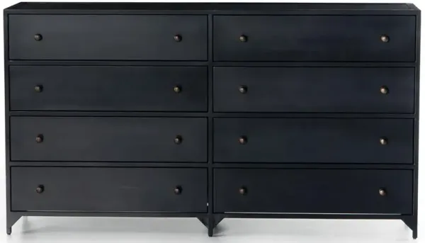 Stancil Industrial Loft Black Iron 8 Drawer Double Dresser