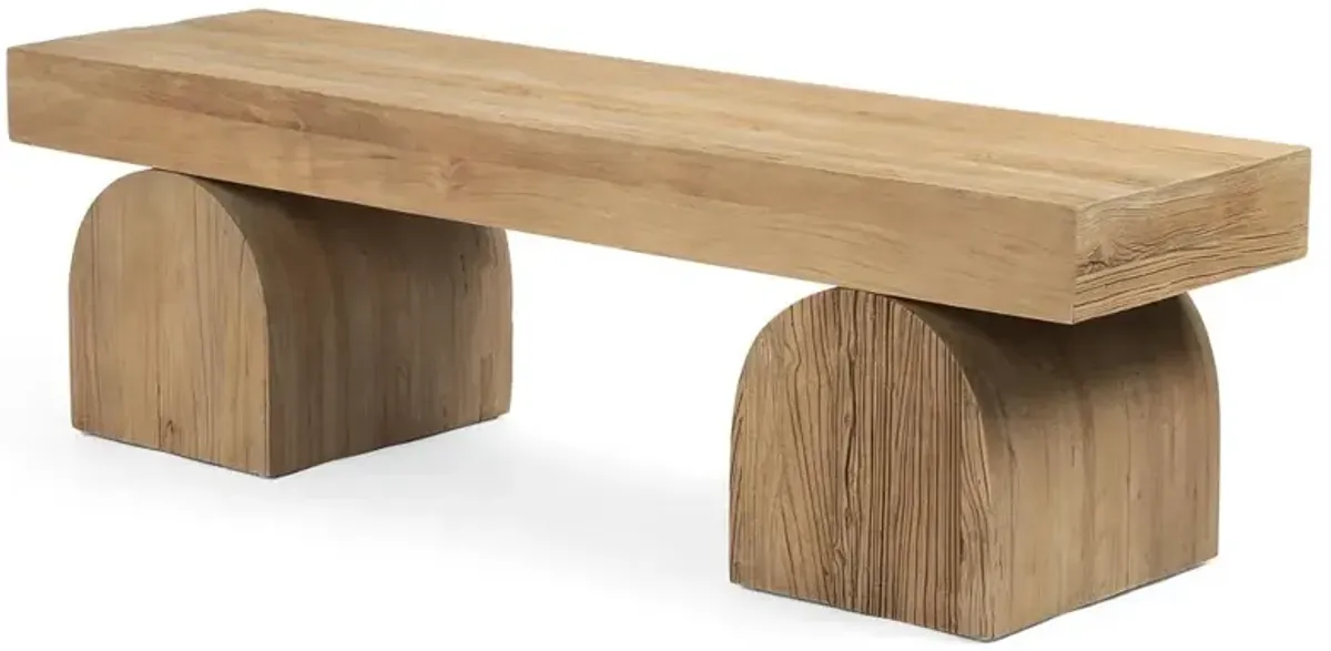 Kara Modern Classic Brown Solid Wood Bench