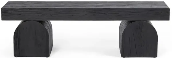 Kara Modern Classic Black Solid Wood Bench