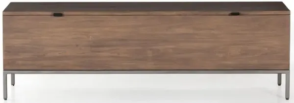 Theodore Industrial Loft Grey Wood Iron Leather Pulls Storage Bench