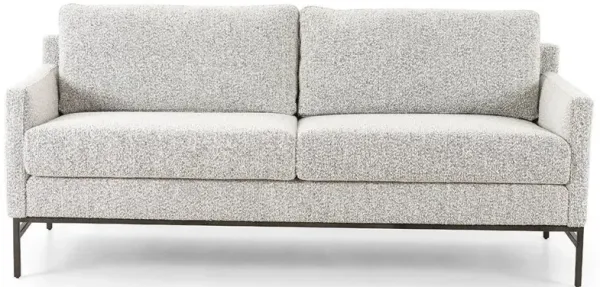 Lilian Modern Classic Grey Performance Boucle Black Iron Sofa - 74"