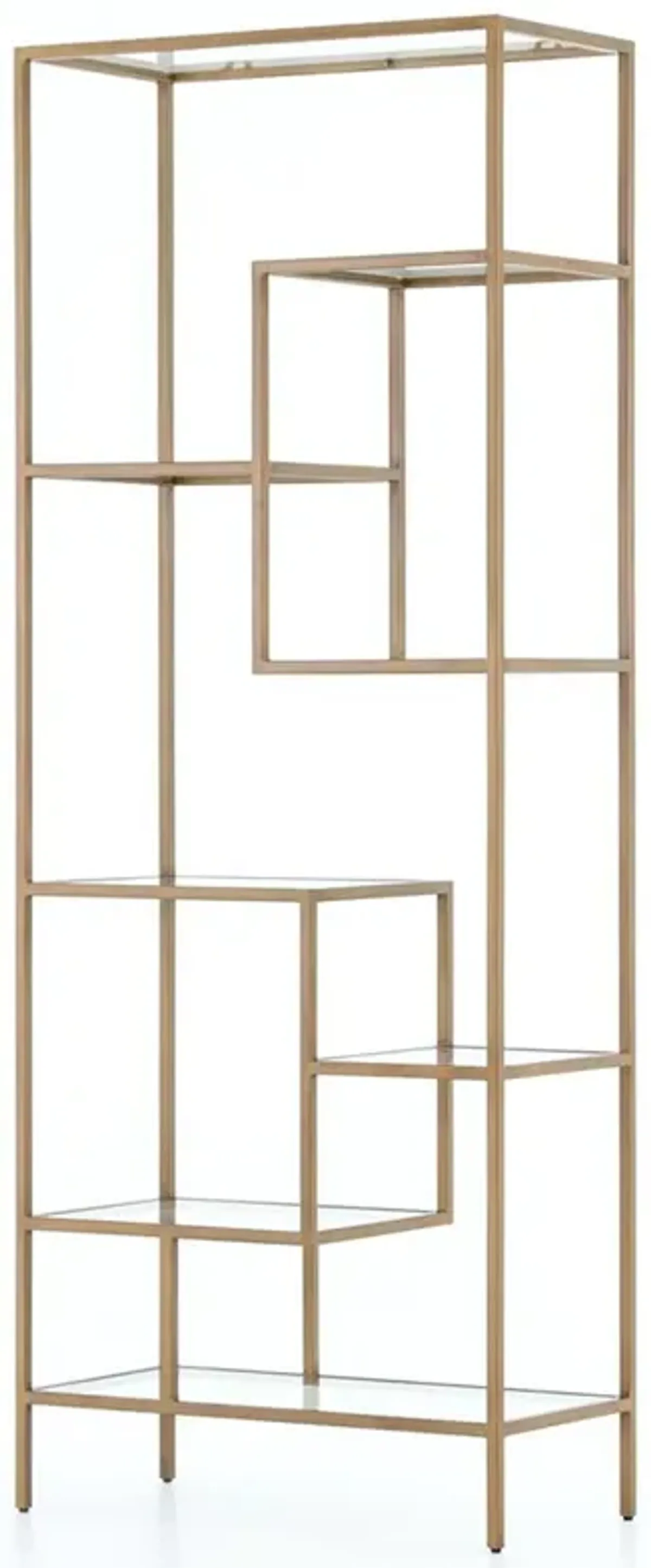 Arnaz Modern Classic Antique Brass Iron Glass Bookcase