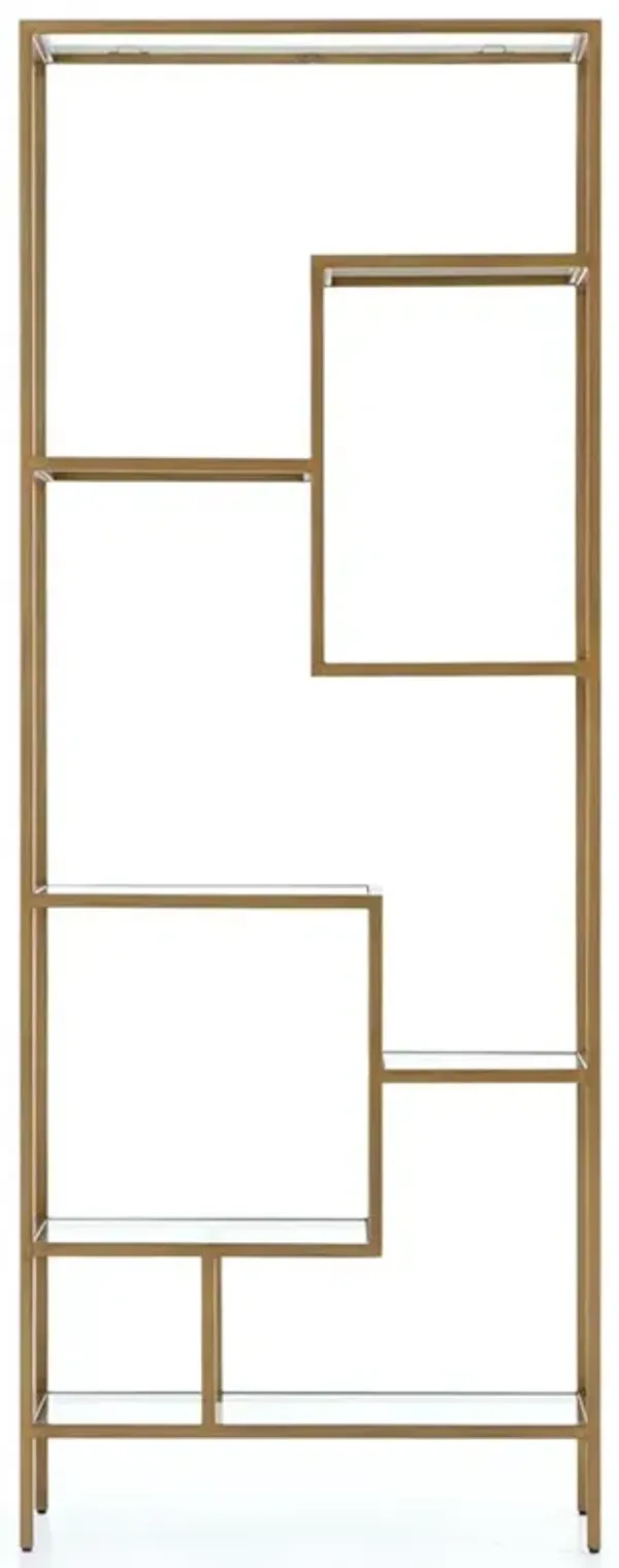 Arnaz Modern Classic Antique Brass Iron Glass Bookcase