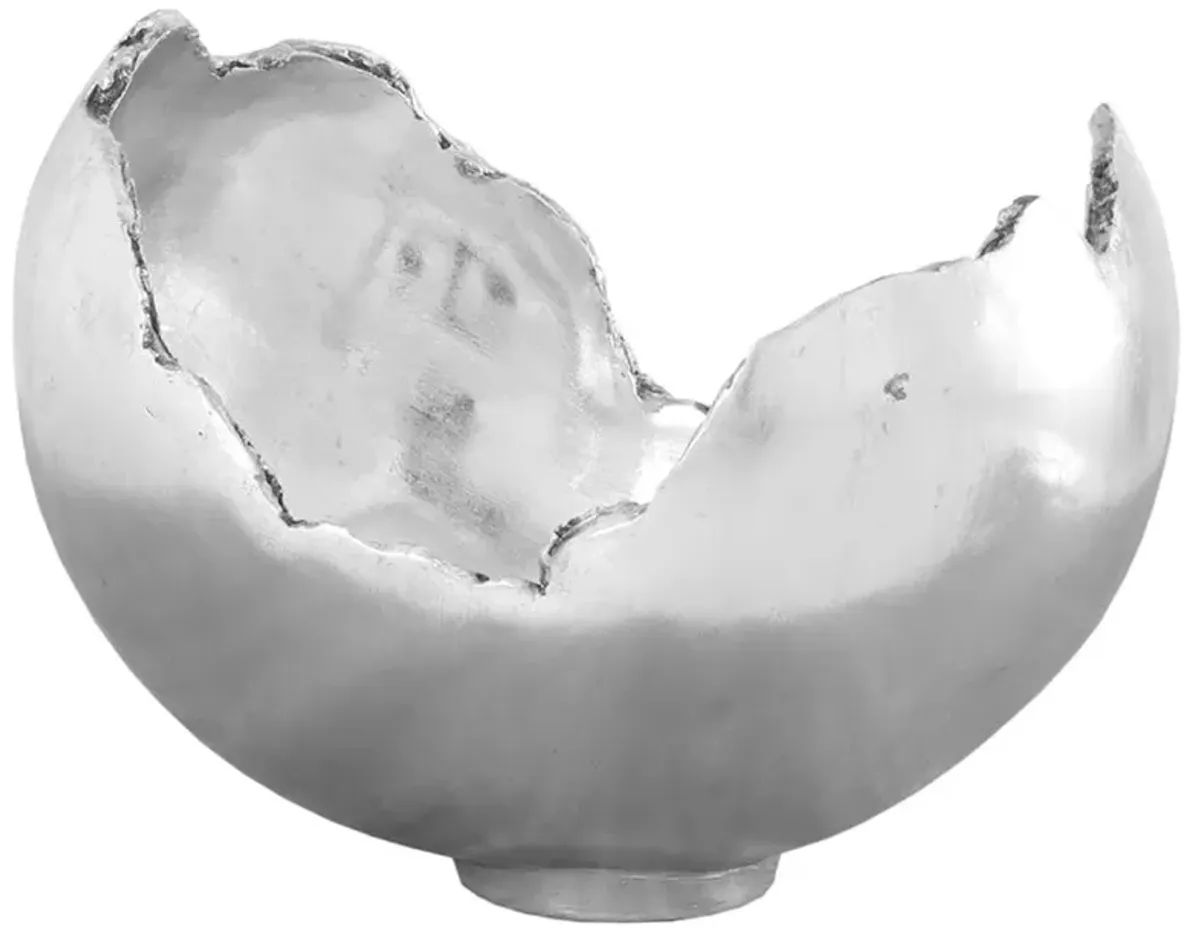 Ailbhe Coastal Beach Burled Silver Resin Round Decorative Bowl