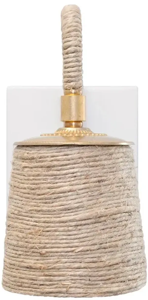 Murray Coastal Beach Hemp Wrapped Brass Metal Armed Sconce
