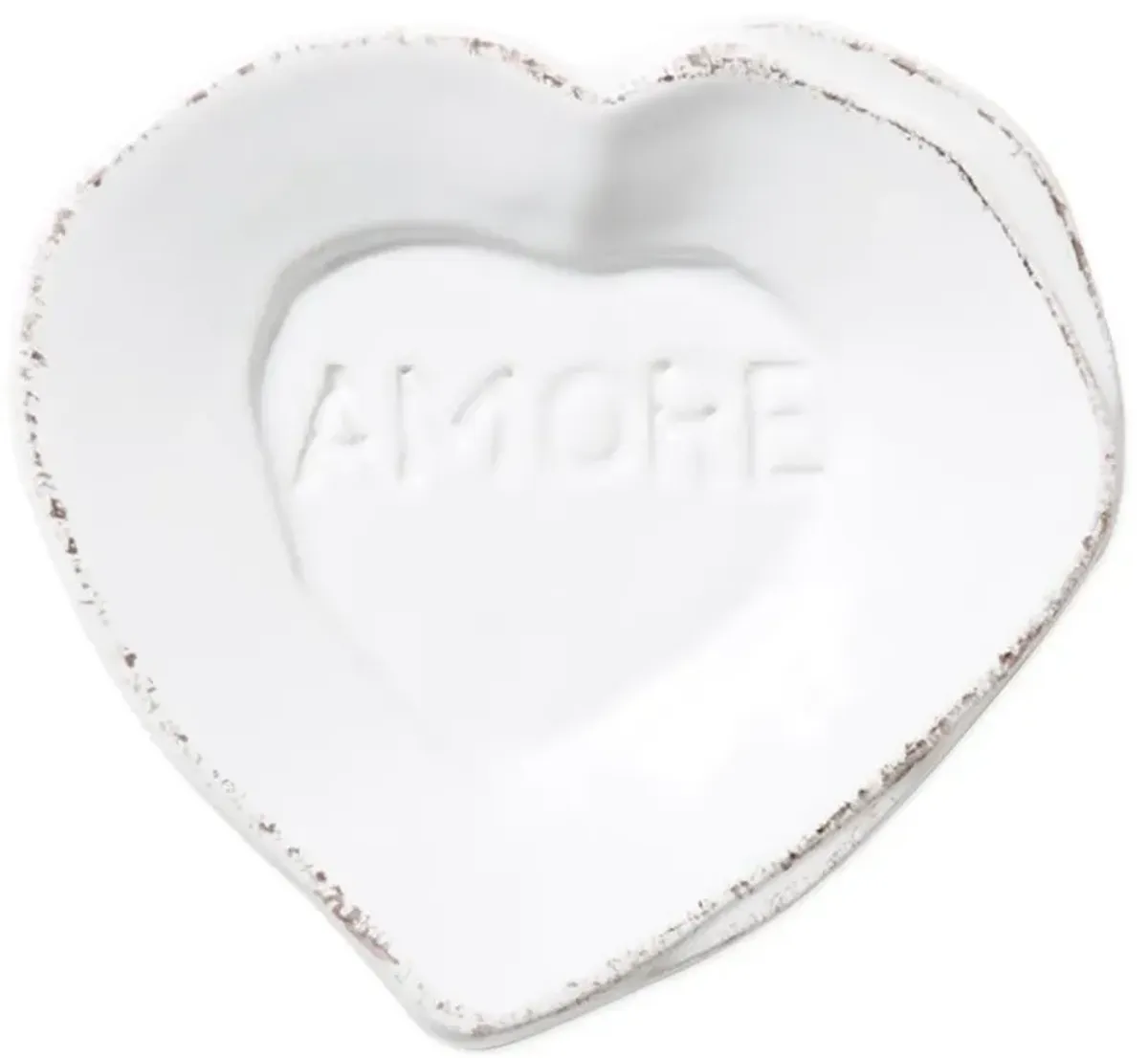 Lastra French Country White Stoneware Heart Mini Amore Decorative Dish