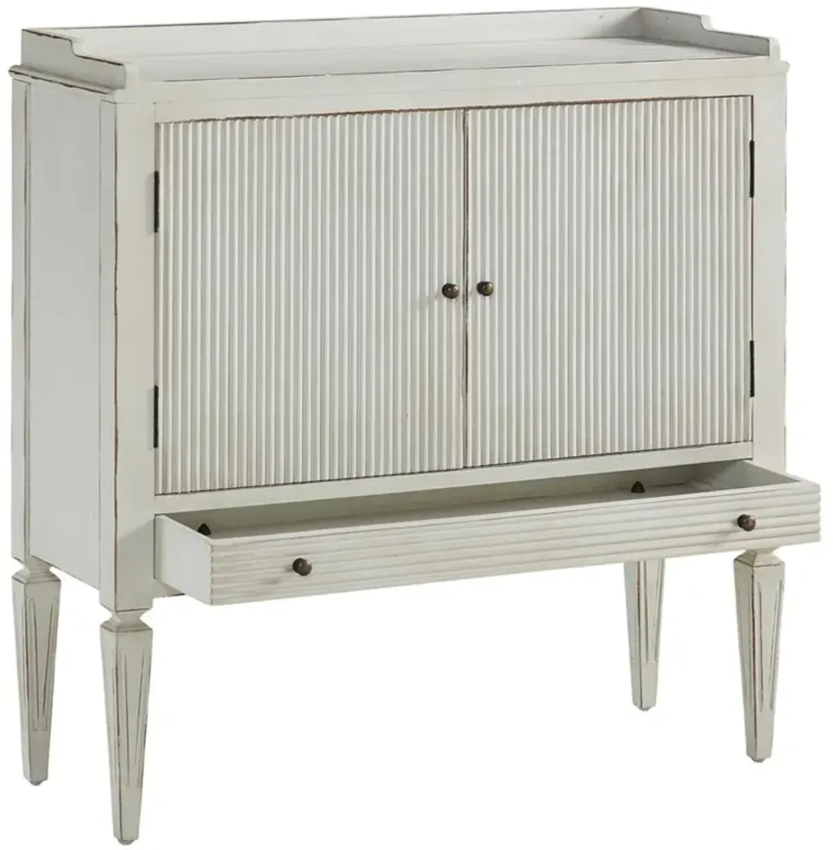 Ermin French Country Distressed White Mahogany Wood Sideboard