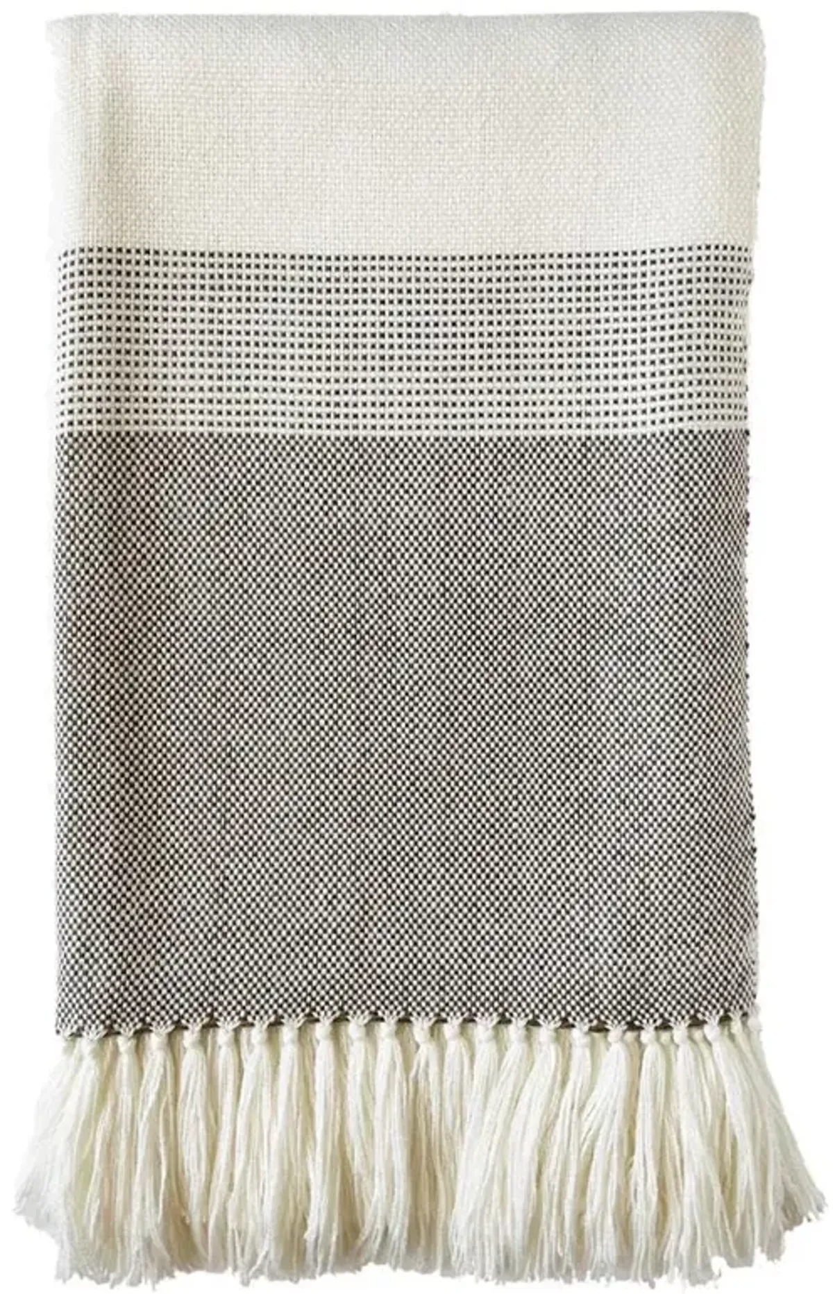 Heather Coastal Beach White Wool Handwoven Throw Blanket