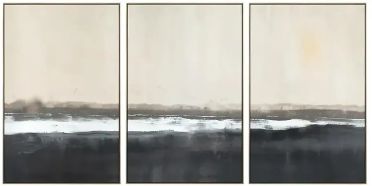 John-Richard Crossing by Carol Benson-Cobb Abstract Silver Frame Painting -S 3