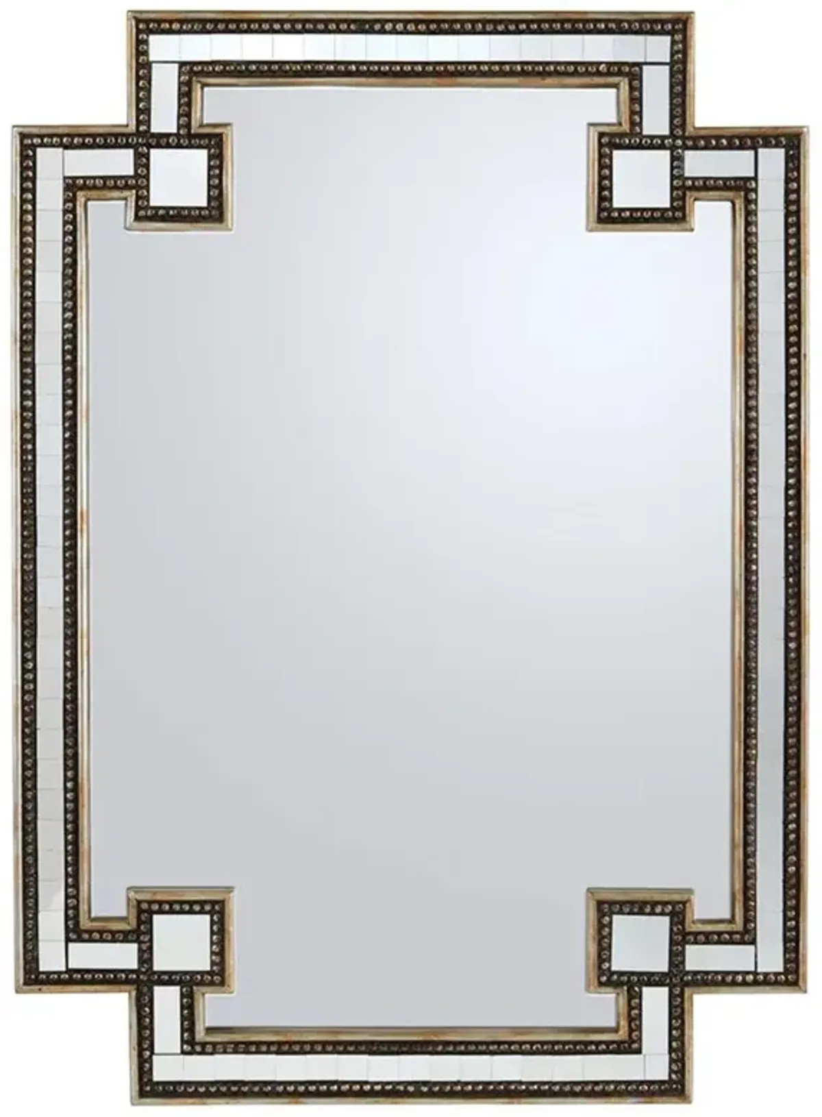 John-Richard Omega Modern Classic Silver Metal Rectangular Wall Mounted Mirror