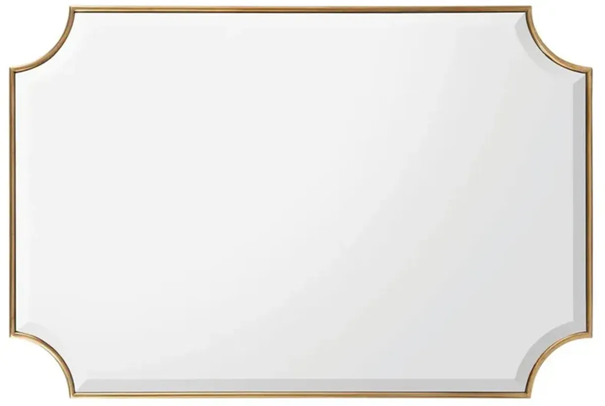 John-Richard Priora Modern Classic Gold Metal Rectangular Wall Mounted Mirror