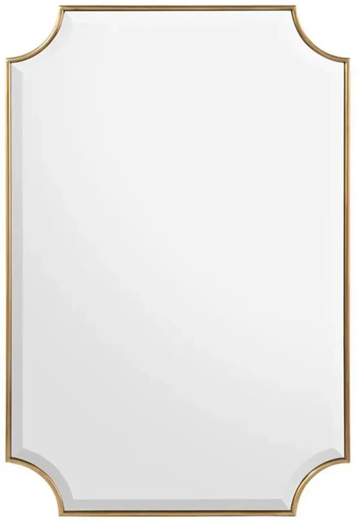 John-Richard Priora Modern Classic Gold Metal Rectangular Wall Mounted Mirror