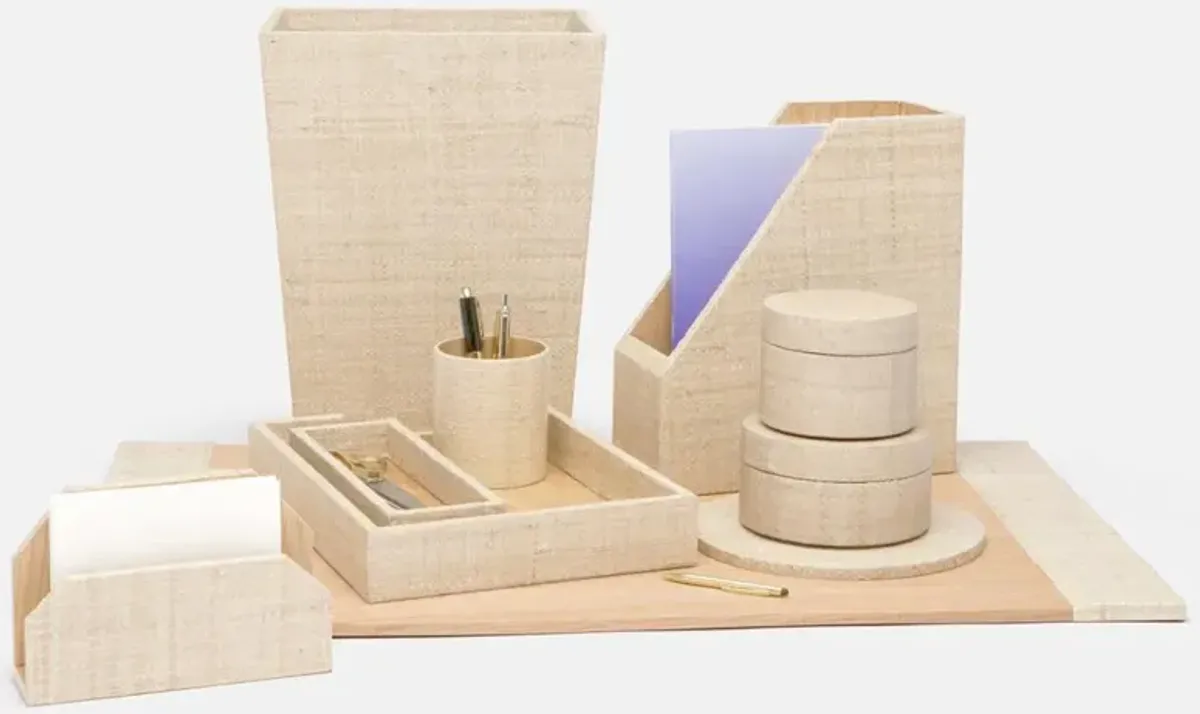 Pigeon and Poodle Koba Coastal Beach Natural Bagor Grass Round Canisters - Set of 2