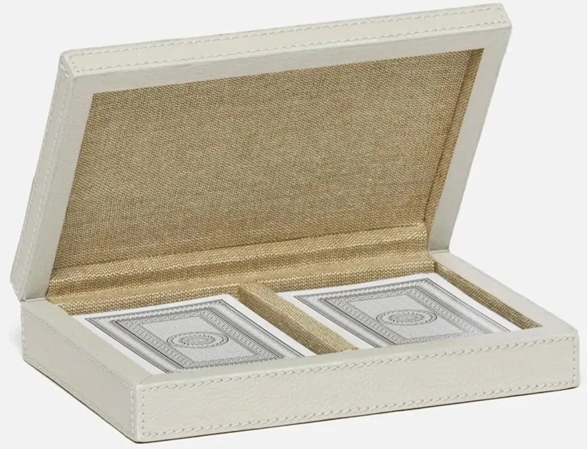 Pigeon and Poodle Lecco Modern Classic Light Gray Leather Card Game Box