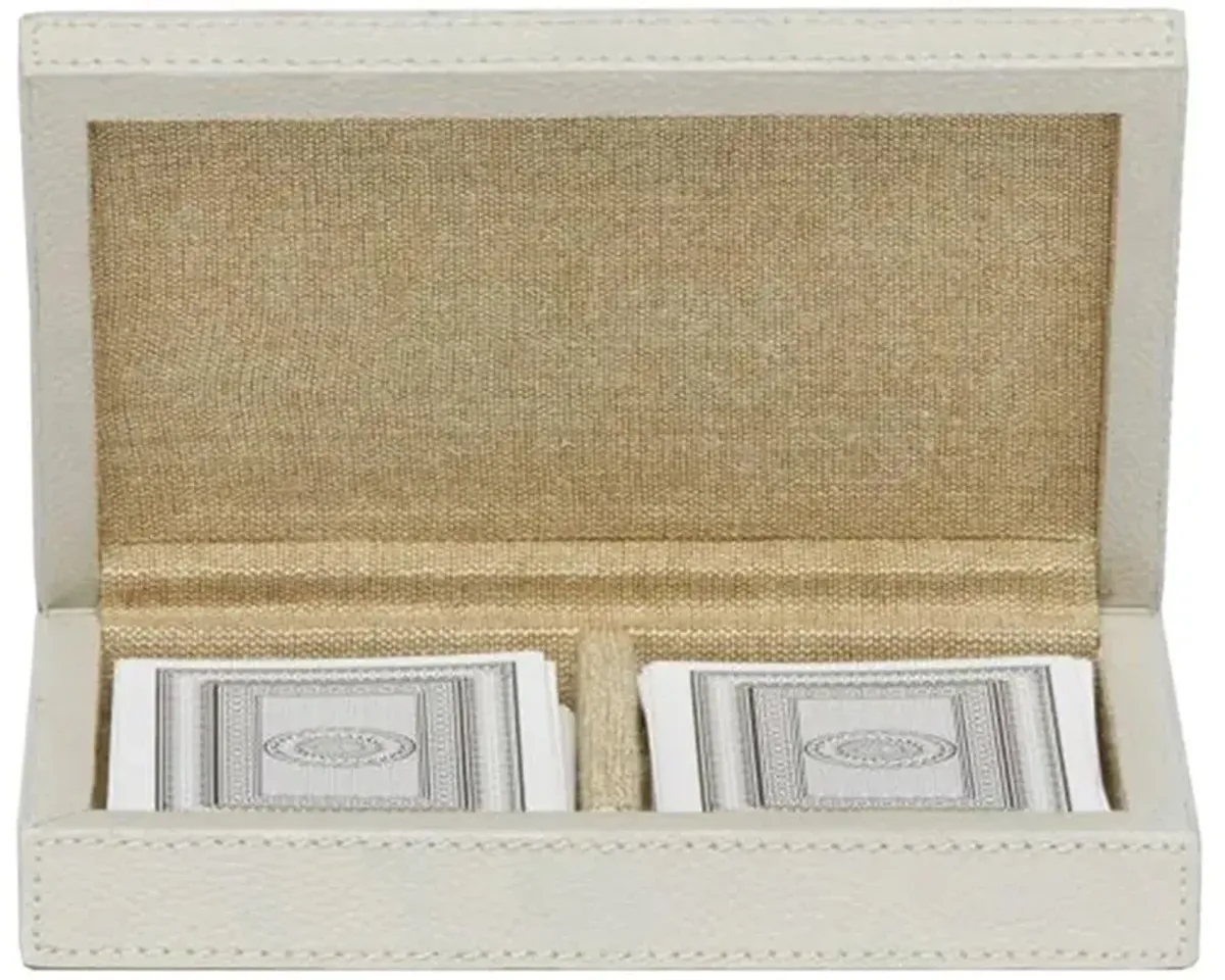 Pigeon and Poodle Lecco Modern Classic Light Gray Leather Card Game Box