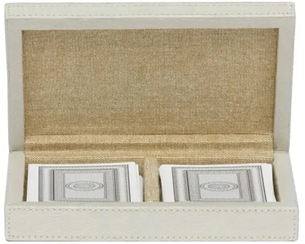 Pigeon and Poodle Lecco Modern Classic Light Gray Leather Card Game Box