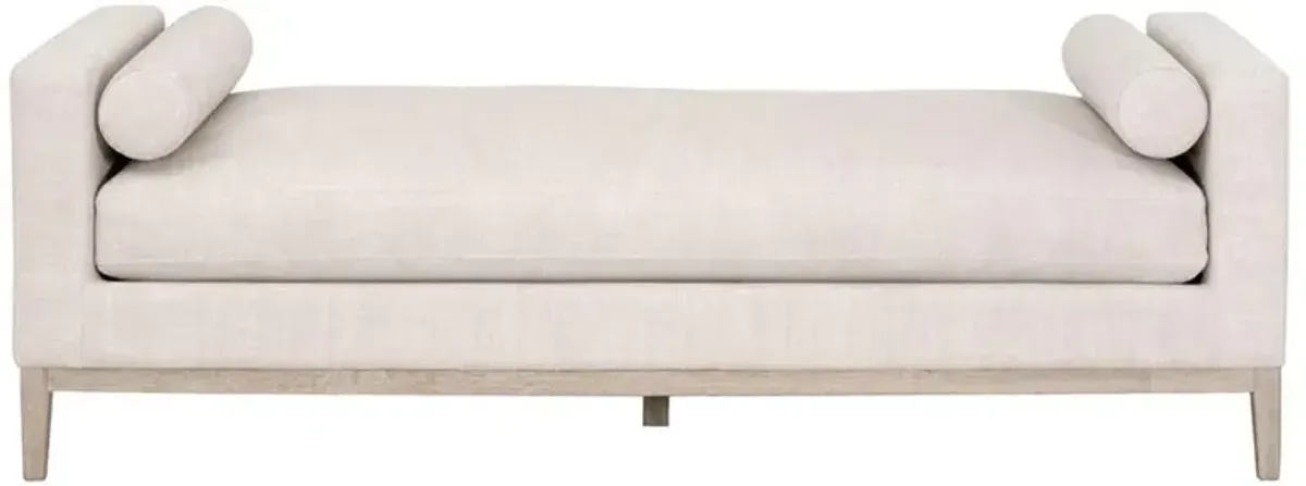 Kelly Modern Classic Grey Upholstered Natural Grey Oak Frame Daybed