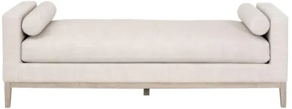Kelly Modern Classic Grey Upholstered Natural Grey Oak Frame Daybed