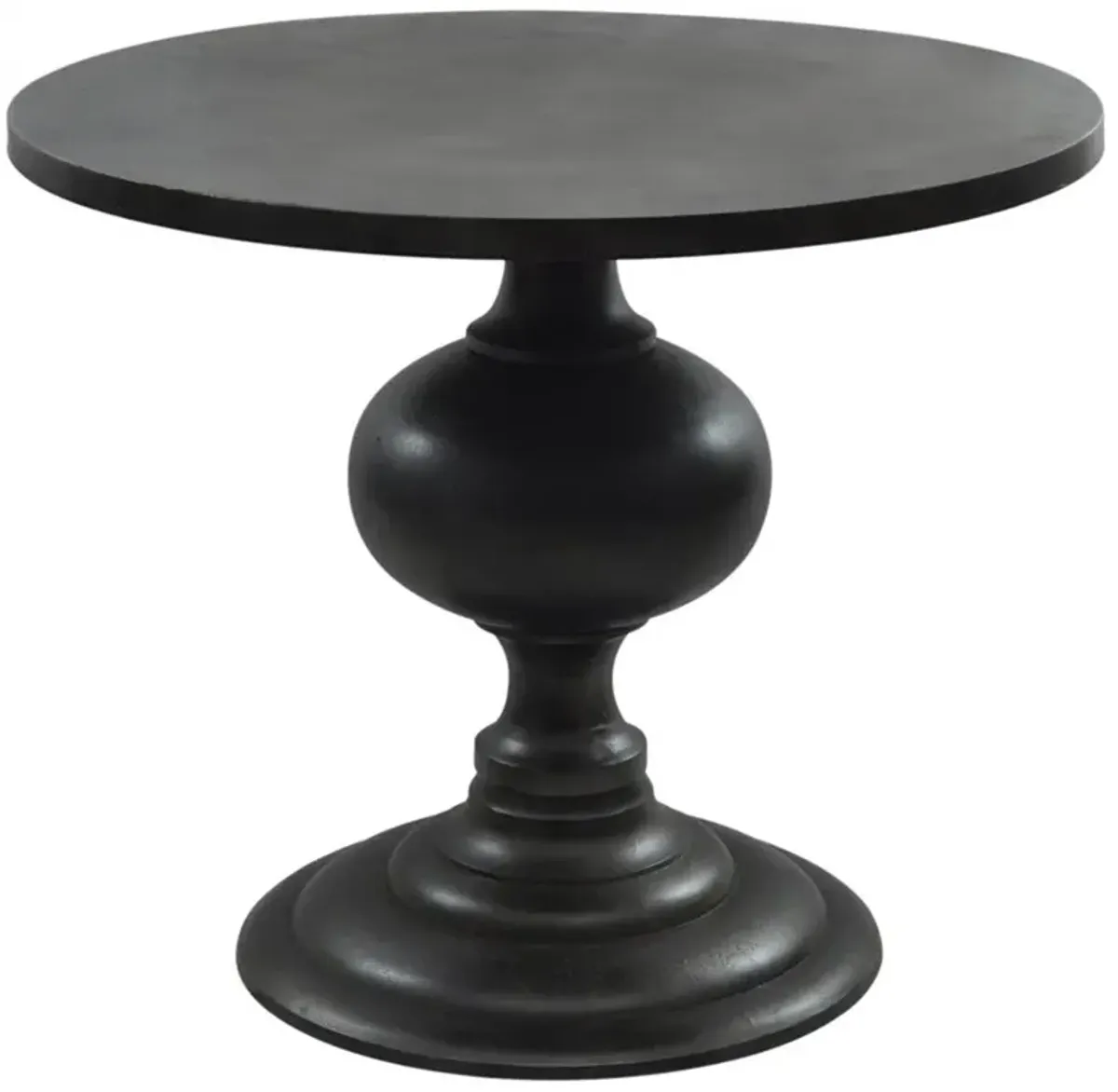 Arjun French Country Black Aluminum Round Bistro Dining Table - 35"W