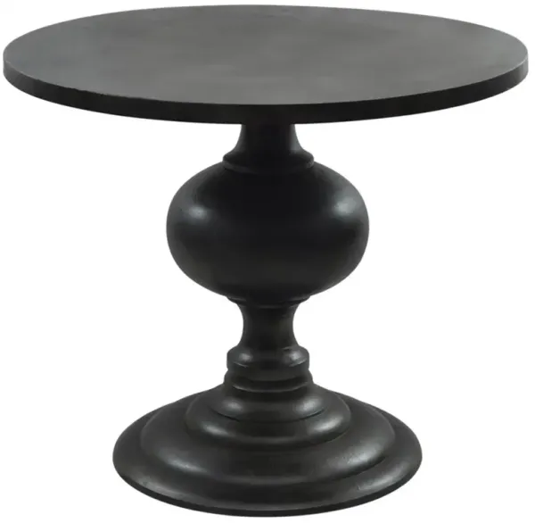 Arjun French Country Black Aluminum Round Bistro Dining Table - 35"W