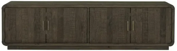 Tinley Rustic Lodge Brown Pine Wood 4 Door Media Cabinet