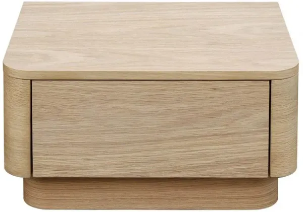 Rex Coastal Light Brown Oak Wood 1 Drawer Nightstand