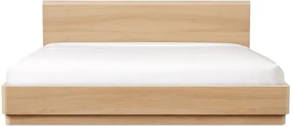 Rex Coastal Light Brown Oak Wood Platform Bed - King