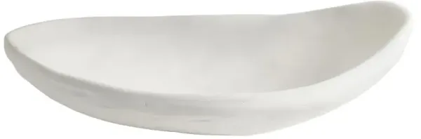 Areté Collection Modern Classic White Plaster Low Bowl