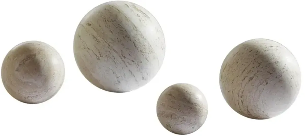 Noor Travertine Modern Classic Beige tine Decorative Sphere - 4"