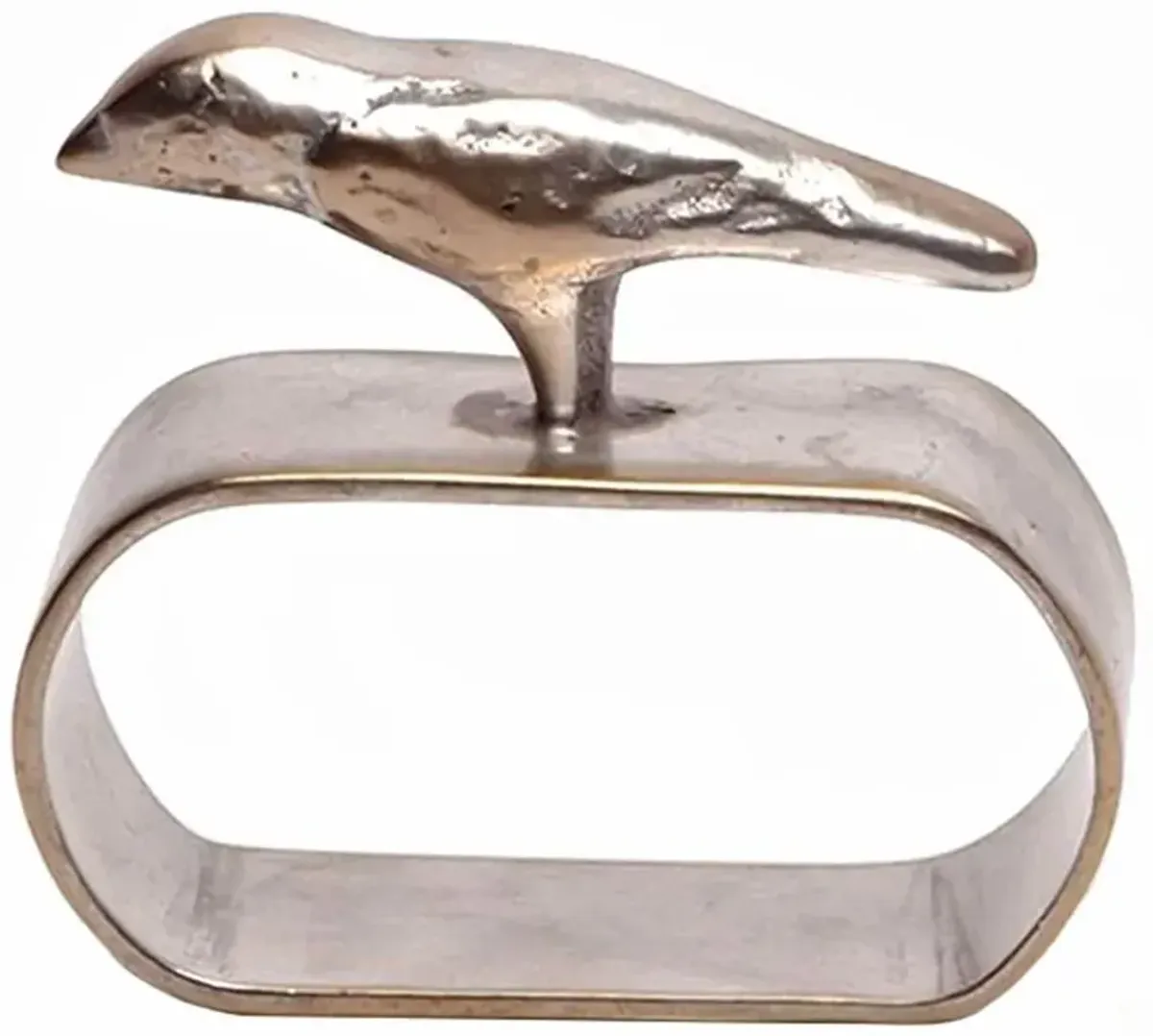 Hailey Modern Classic Silver Brass Bird Napkin Ring - Set of 4