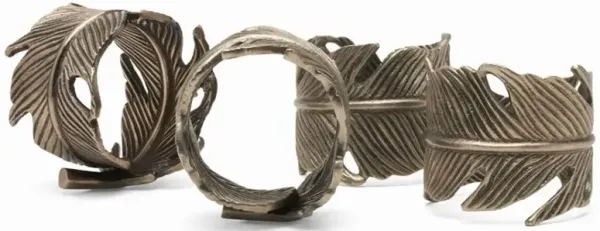 Neela Modern Classic Silver Brass Napkin Ring - Set of 4