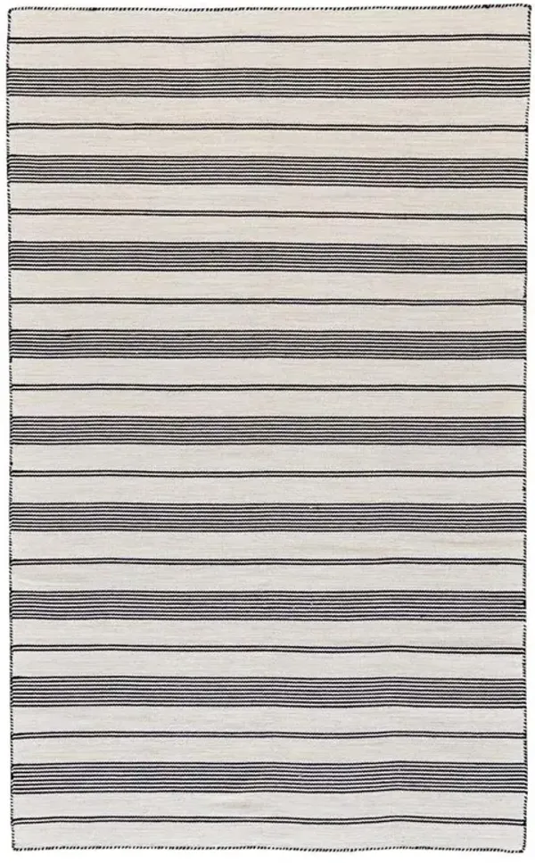 Claude Modern Classic Black Striped Indoor Outdoor Rug - 4'x6'
