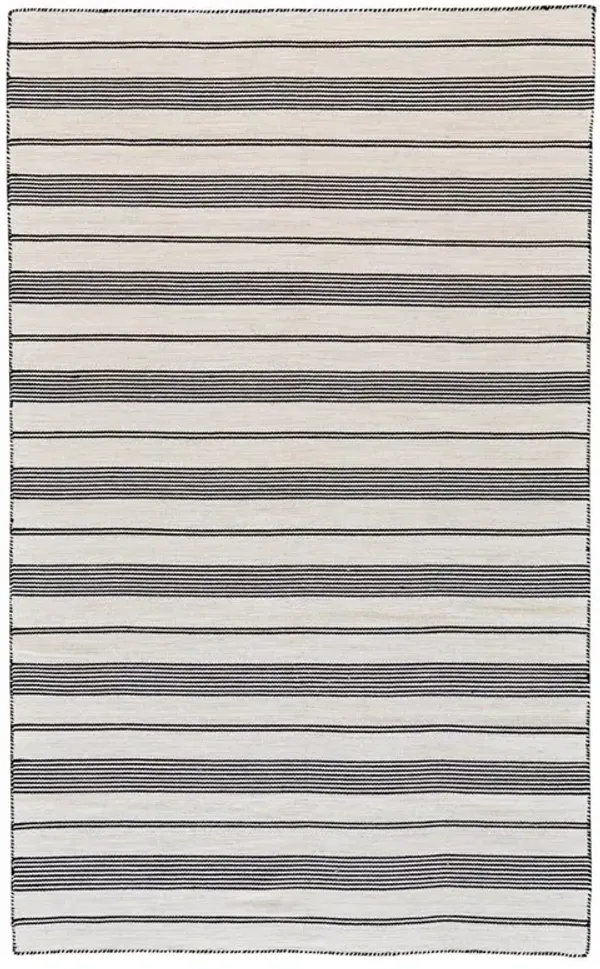 Claude Modern Classic Black Striped Indoor Outdoor Rug - 8'x11'